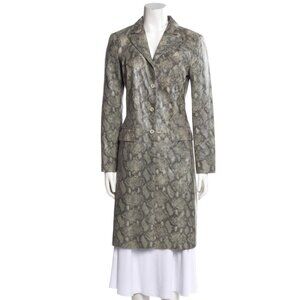Rare Vintage Genuine Leather Snakeskin Print Coat Women’s M, Adler Collection